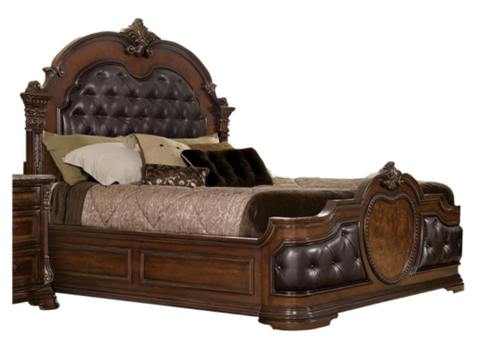 Antoinetta Queen Panel Bed in Warm Cherry 1919-1* - LasVegasFurnitureOnline.com