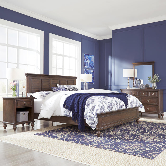 Marie King Bed, Nightstand and Dresser with Mirror by homestyles