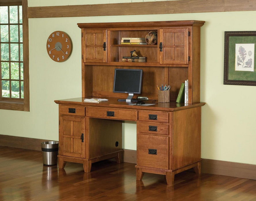 Lloyd Pedestal Desk with Hutch by homestyles - LasVegasFurnitureOnline.com