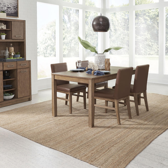 Montecito Dining Table and 4 Upholstered Chairs by homestyles