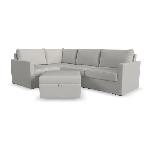 Flex 4-Seat Sectional with Standard Arm and Storage Ottoman by homestyles image