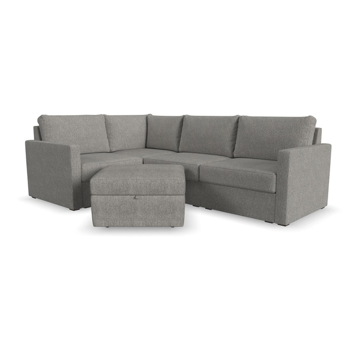 Flex 4-Seat Sectional with Standard Arm and Storage Ottoman by homestyles