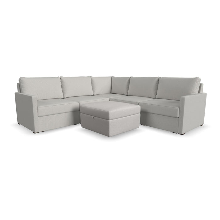 Flex 5-Seat Sectional with Narrow Arm and Storage Ottoman by homestyles