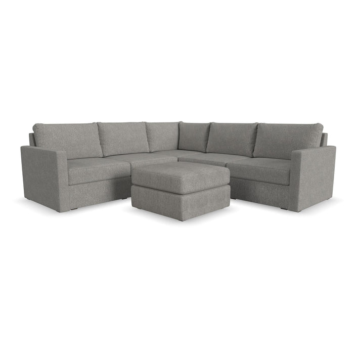 Flex 5-Seat Sectional with Standard Arm and Ottoman by homestyles