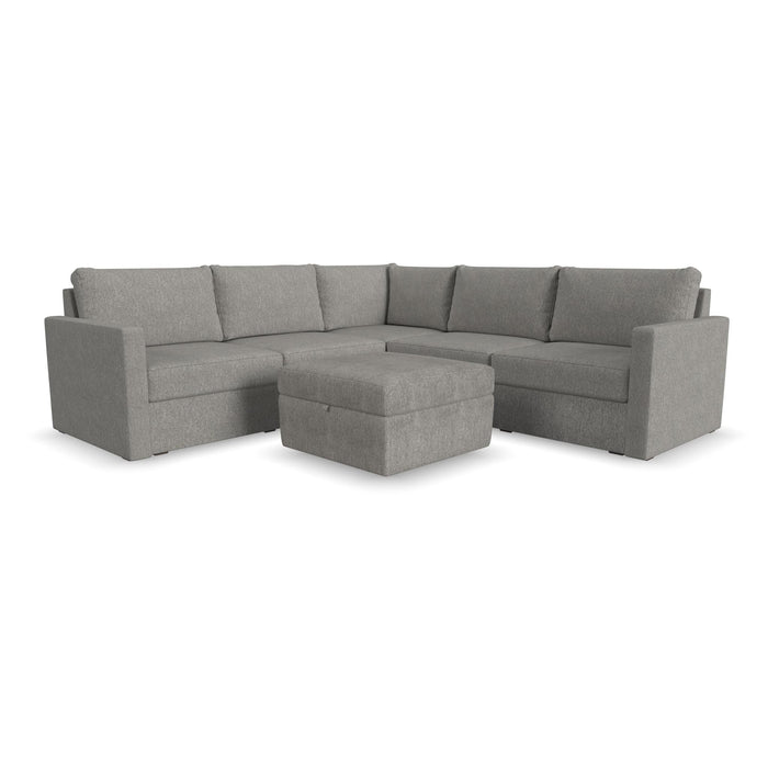 Flex 5-Seat Sectional with Standard Arm and Storage Ottoman by homestyles