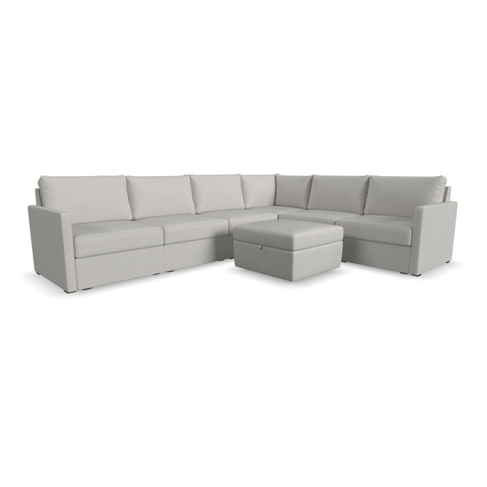 Flex 6-Seat Sectional with Narrow Arm and Storage Ottoman by homestyles - LasVegasFurnitureOnline.com