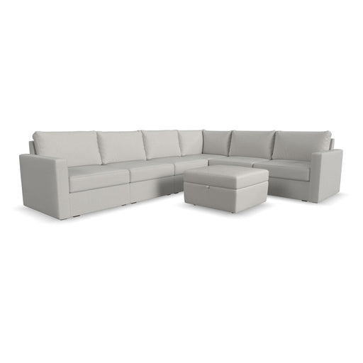 Flex 6-Seat Sectional with Standard Arm and Storage Ottoman by homestyles image