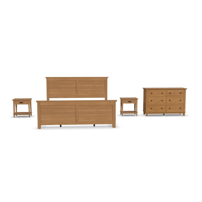 Oak Park King Bed, Two Nightstands and Dresser by homestyles