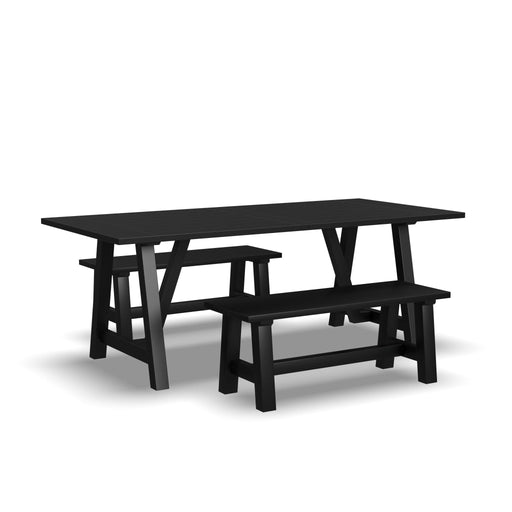 Trestle Dining Table with 2 Benches by homestyles image
