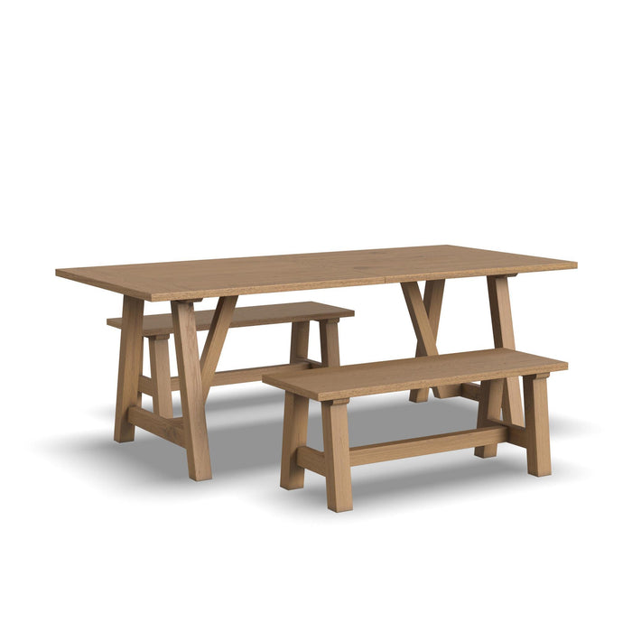 Trestle Dining Table with 2 Benches by homestyles