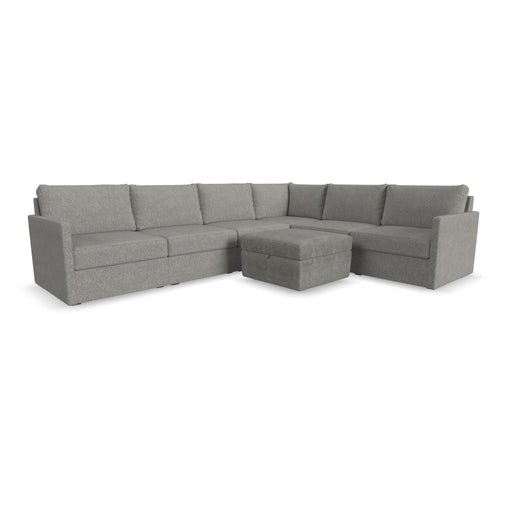 Flex 6-Seat Sectional with Narrow Arm and Storage Ottoman by homestyles image