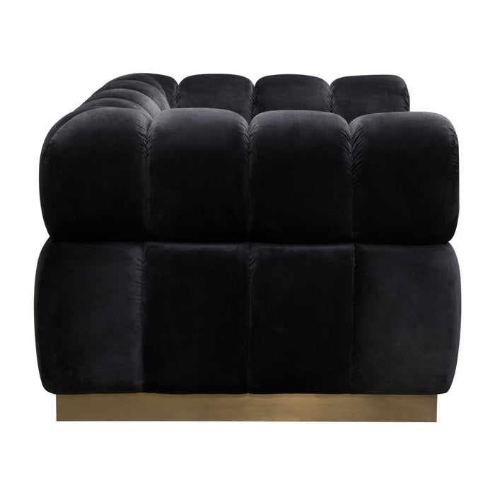 Image Low Profile Chair in Black Velvet w/ Brushed Gold Base by Diamond Sofa