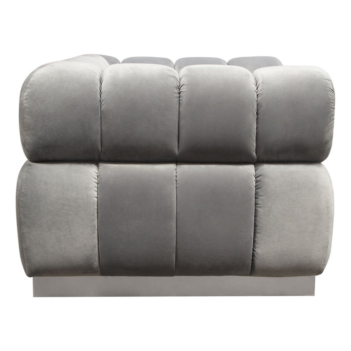 Image Low Profile Chair in Platinum Grey Velvet w/ Brushed Silver Base by Diamond Sofa