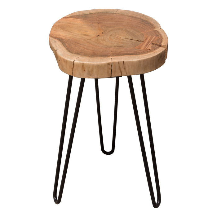 Joss Natural Acacia One of a Kind Live Edge Accent Table w/ Black Hairpin Legs by Diamond Sofa