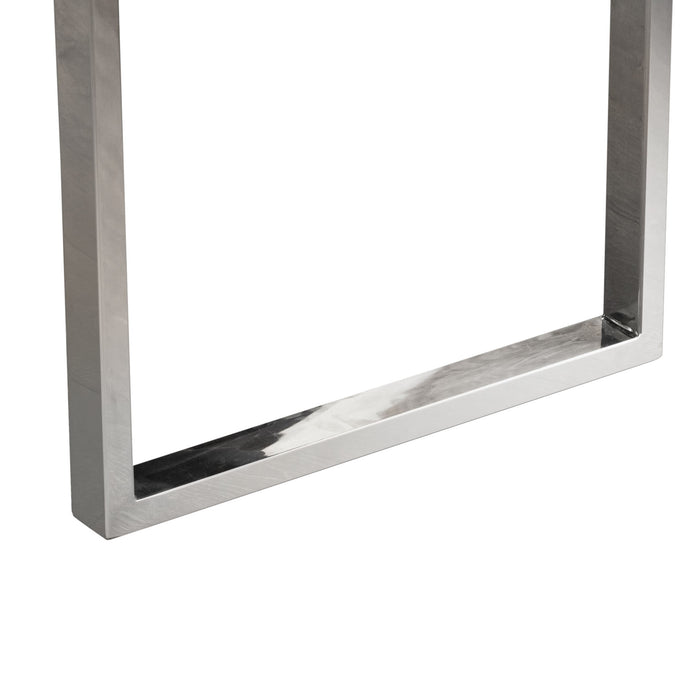 Knox Bench w/ Back & Stainless Steel Frame by Diamond Sofa - Black