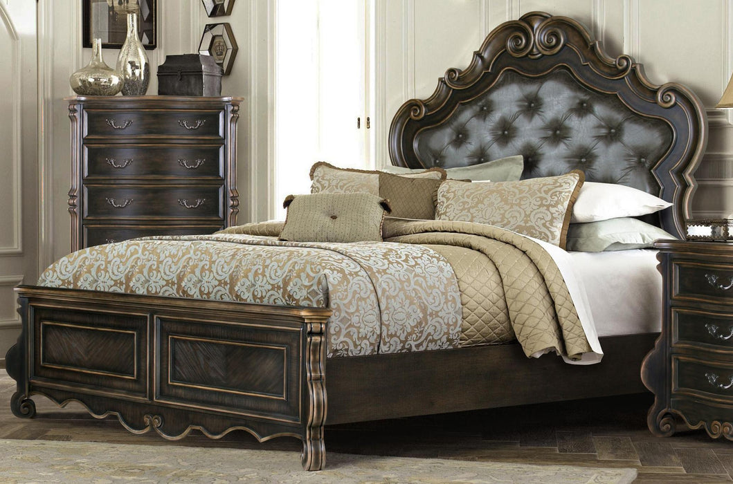 McFerran Home Furnishing B524 Queen Panel Bed in Brown