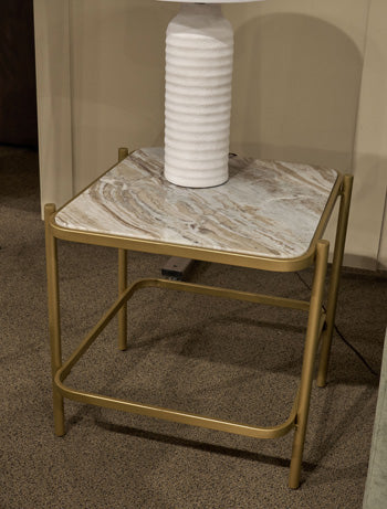 Manor Stone End Table - LasVegasFurnitureOnline.com