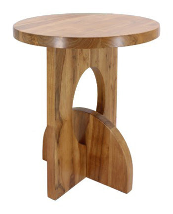 Hollbourne Accent Table – Contemporary Solid Acacia Wood Geometric End Table in Light Brown | Signature Design by Ashley - LasVegasFurnitureOnline.com