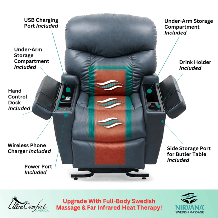 Ultra Comfort Maya UC566 Large Power Lift Chair Recliner - MassageChairPlanet.com