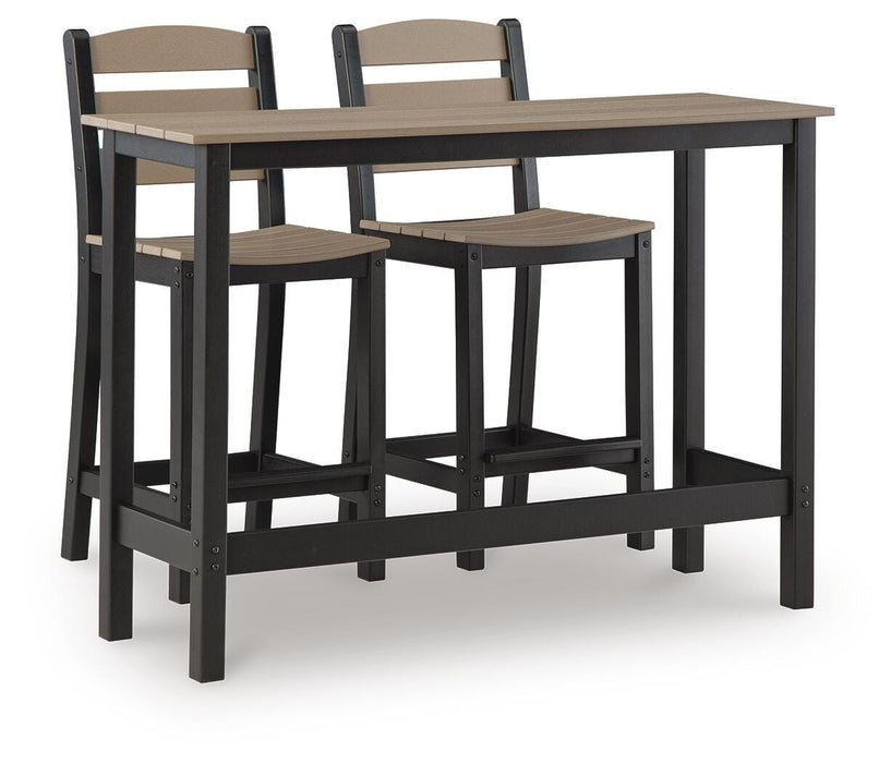Shoreline Beach Outdoor Counter Table and 2 Barstools - LasVegasFurnitureOnline.com