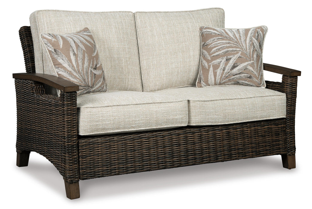 Paradise Trail Outdoor Loveseat, Lounge Chairs and Fire Pit Table - LasVegasFurnitureOnline.com