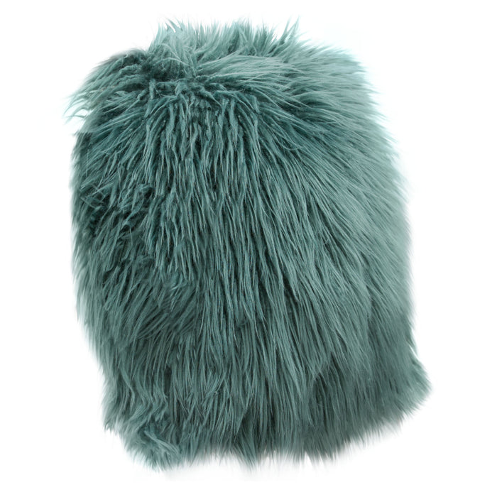 18" Square Accent Pillow by Diamond Sofa in Teal Dual-Sided Faux Fur