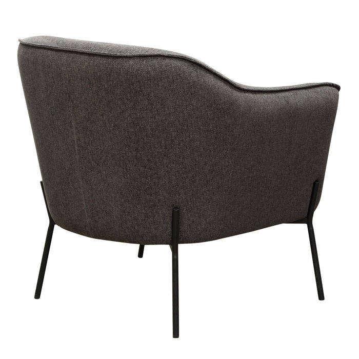 Status Accent Chair in Grey Fabric with Metal Leg by Diamond Sofa