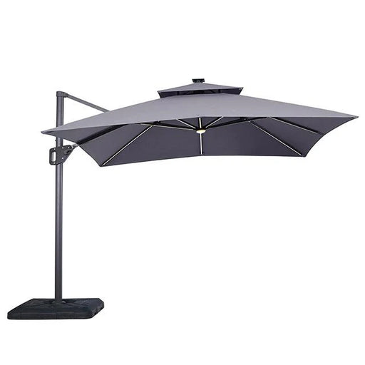 Sano 10-Foot Square Patio Umbrella with LED Lighting, Double-Top Vent & 37" Heavy-Duty Base - LasVegasFurnitureOnline.com