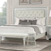 Stella Mia Elegant White Wood Platform Bed with Paneled Headboard & Arched Accents - LasVegasFurnitureOnline.com