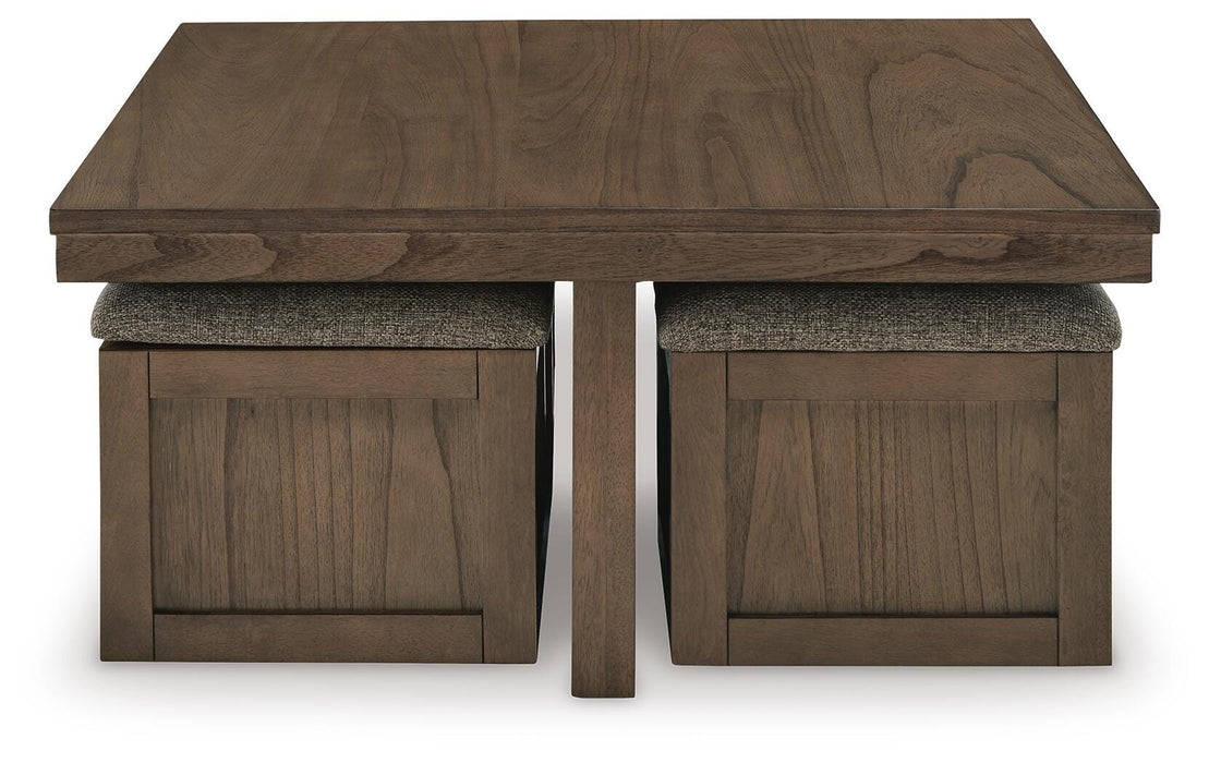 Boardernest Coffee Table with 4 Stools - LasVegasFurnitureOnline.com