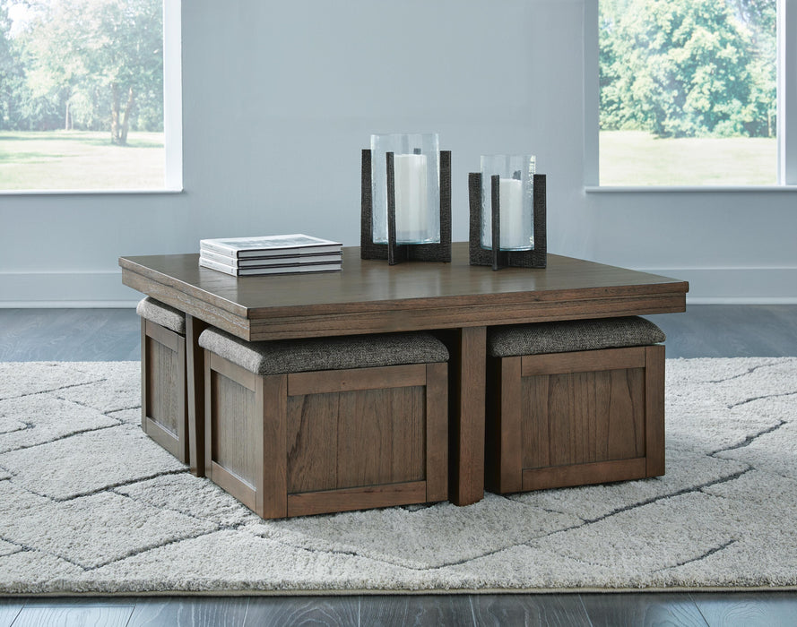 Boardernest Coffee Table with 4 Stools - LasVegasFurnitureOnline.com