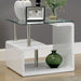 Torkel White & Chrome End Table – Modern Multi-Shelf Accent Table - LasVegasFurnitureOnline.com