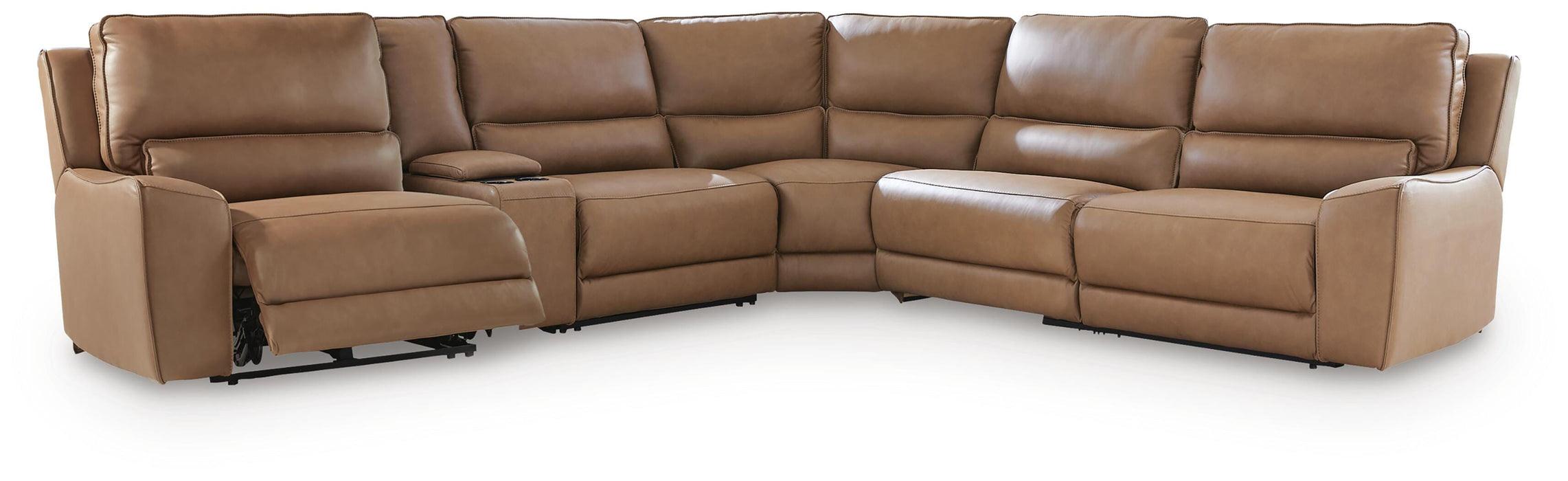DeepWakes Reclining Sectional with Storage Console - LasVegasFurnitureOnline.com