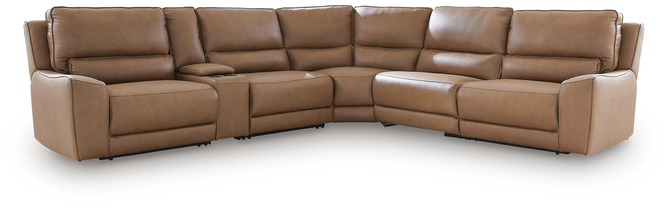 DeepWakes Reclining Sectional with Storage Console - LasVegasFurnitureOnline.com