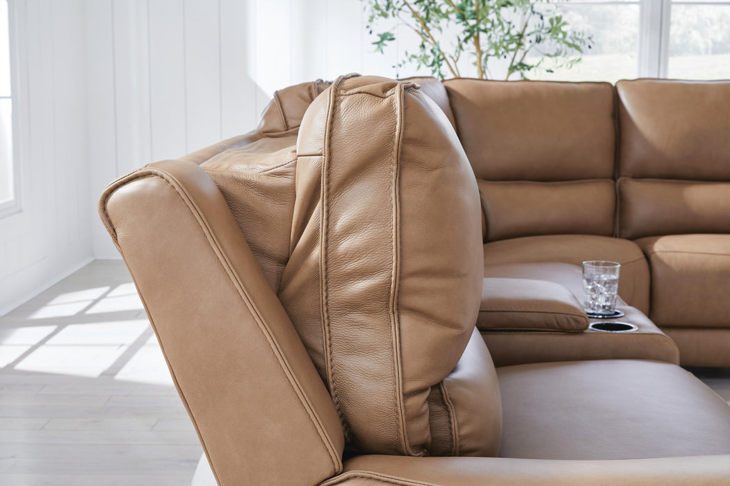 DeepWakes Reclining Sectional with Storage Console - LasVegasFurnitureOnline.com