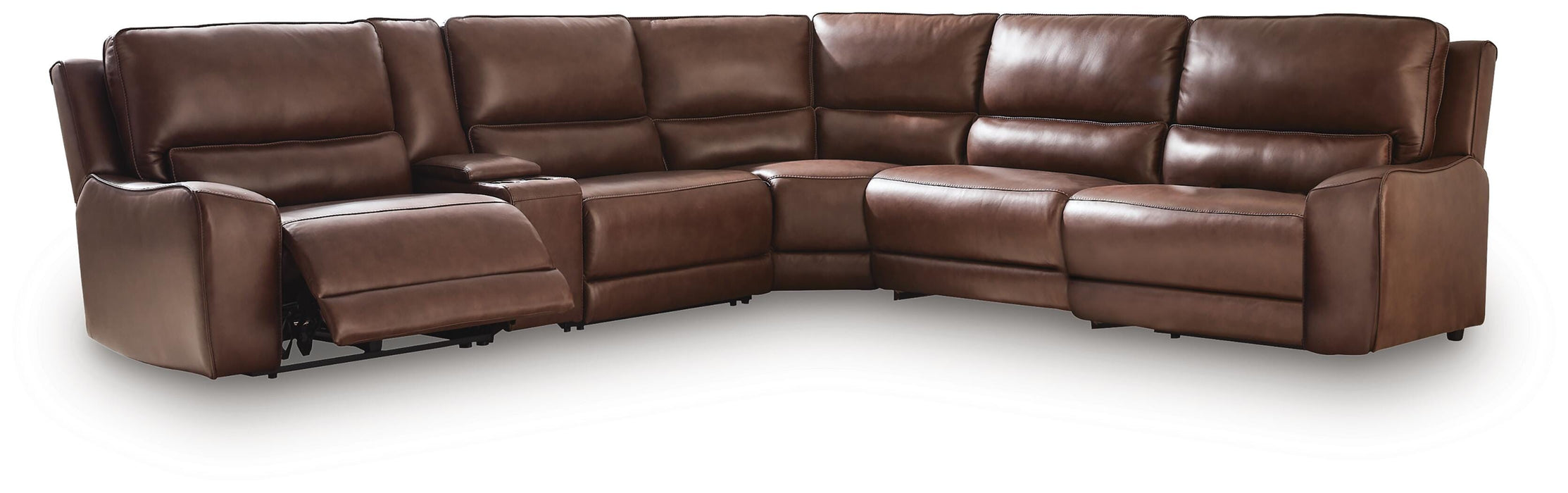 DeepWakes Reclining Sectional with Storage Console - LasVegasFurnitureOnline.com
