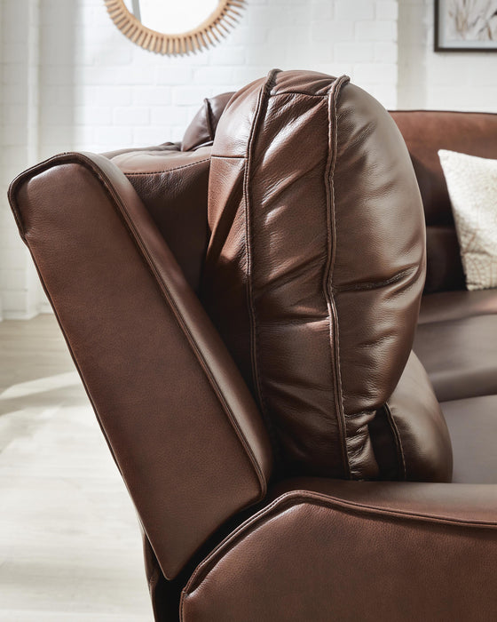 DeepWakes Reclining Sectional with Storage Console - LasVegasFurnitureOnline.com