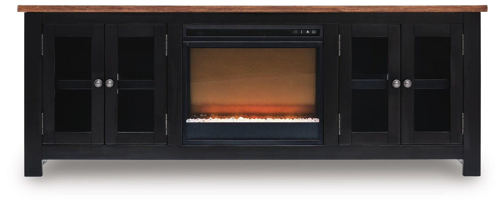 Wildenauer 76" TV Stand with Electric Fireplace - LasVegasFurnitureOnline.com