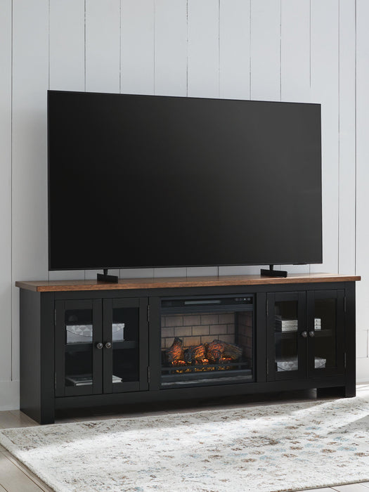 Wildenauer 76" TV Stand with Electric Fireplace - LasVegasFurnitureOnline.com