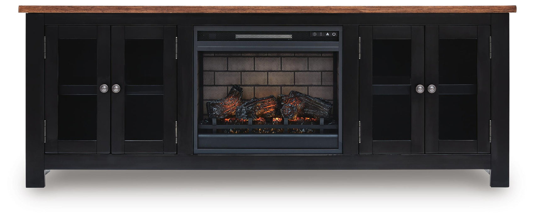 Wildenauer 76" TV Stand with Electric Fireplace - LasVegasFurnitureOnline.com