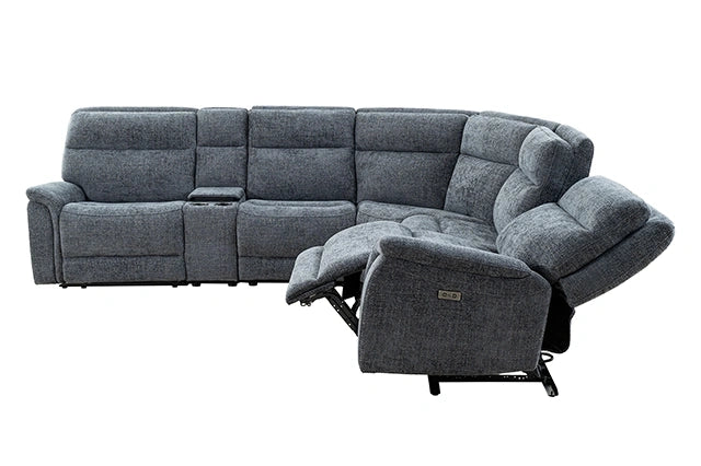 Mattheus Power Sectional with Console + 3 Recliners - Sectional | Las Vegas Furniture Online - View 6