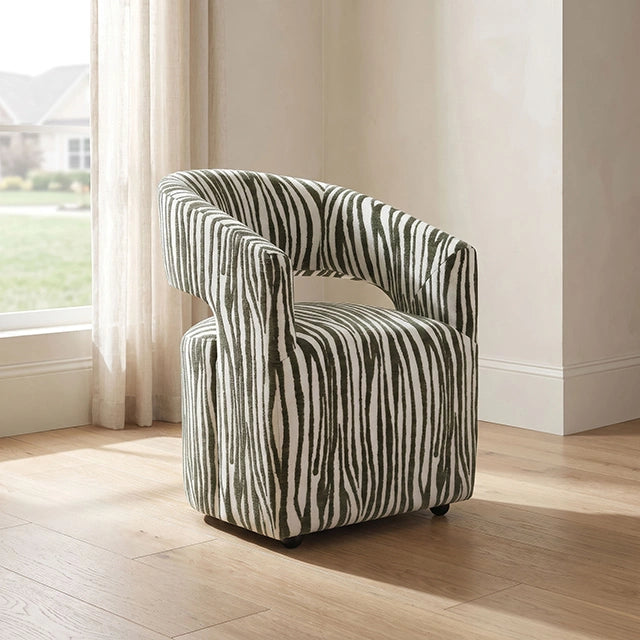 Tresa Dining Arm Chair w/ Casters - Chair | Las Vegas Furniture Online - View 4