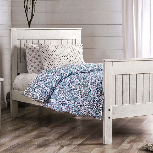 Rockwall Full, Queen, & Twin Bed White, Gray, & White - LasVegasFurnitureOnline.com