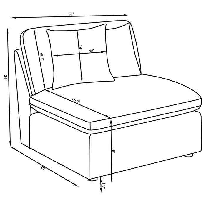 Hobson 5 Pc Sectionals (2 Armless Chair, 1 Corner, Left-Arm-Facing Piece and Right-Arm-Facing Piece)