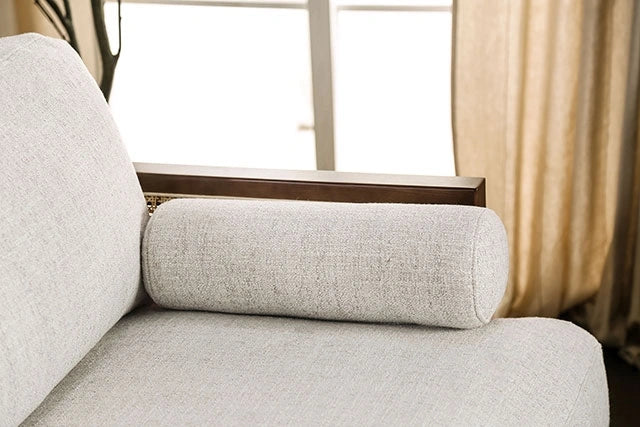 ALESUND Loveseat, Beige/Light Oak, Natural & Brown