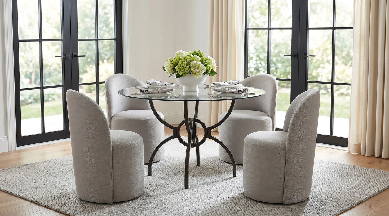 Aubrey Upholstered Barrel Dining Side Chair of 2