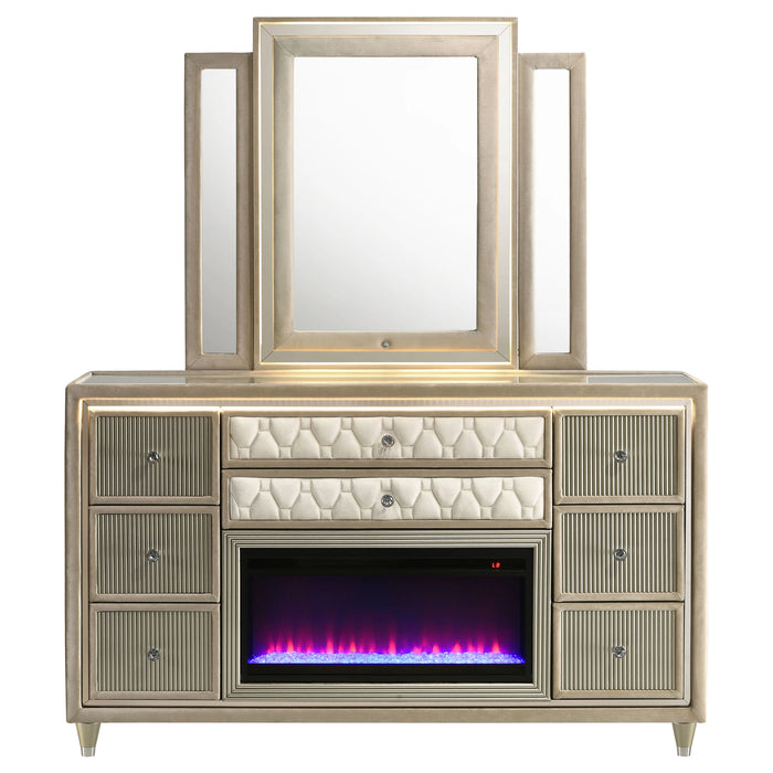 Lorient LED Dresser with LED Mirror and Flame Visualizer