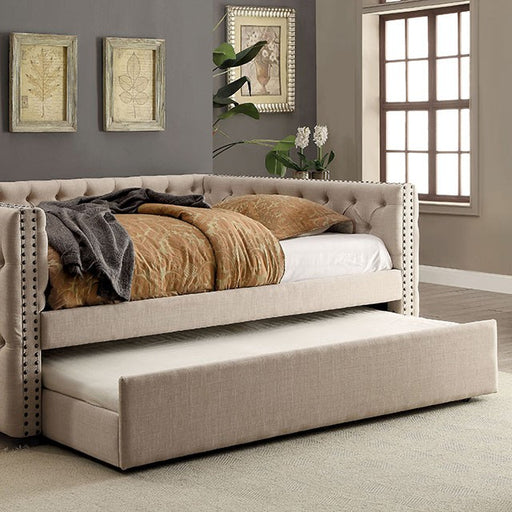SUZANNE Ivory Trundle - LasVegasFurnitureOnline.com