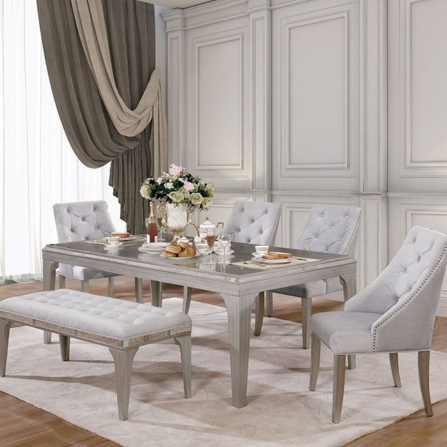 Diocles Dining Table Set with Bench - LasVegasFurnitureOnline.com
