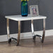 Trina End Table – Modern White High-Gloss Accent Table with Chrome Legs - LasVegasFurnitureOnline.com